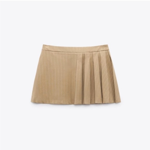 ZARA matching set | pinstripe crop vest and pleated skirt - Picture 9 of 12